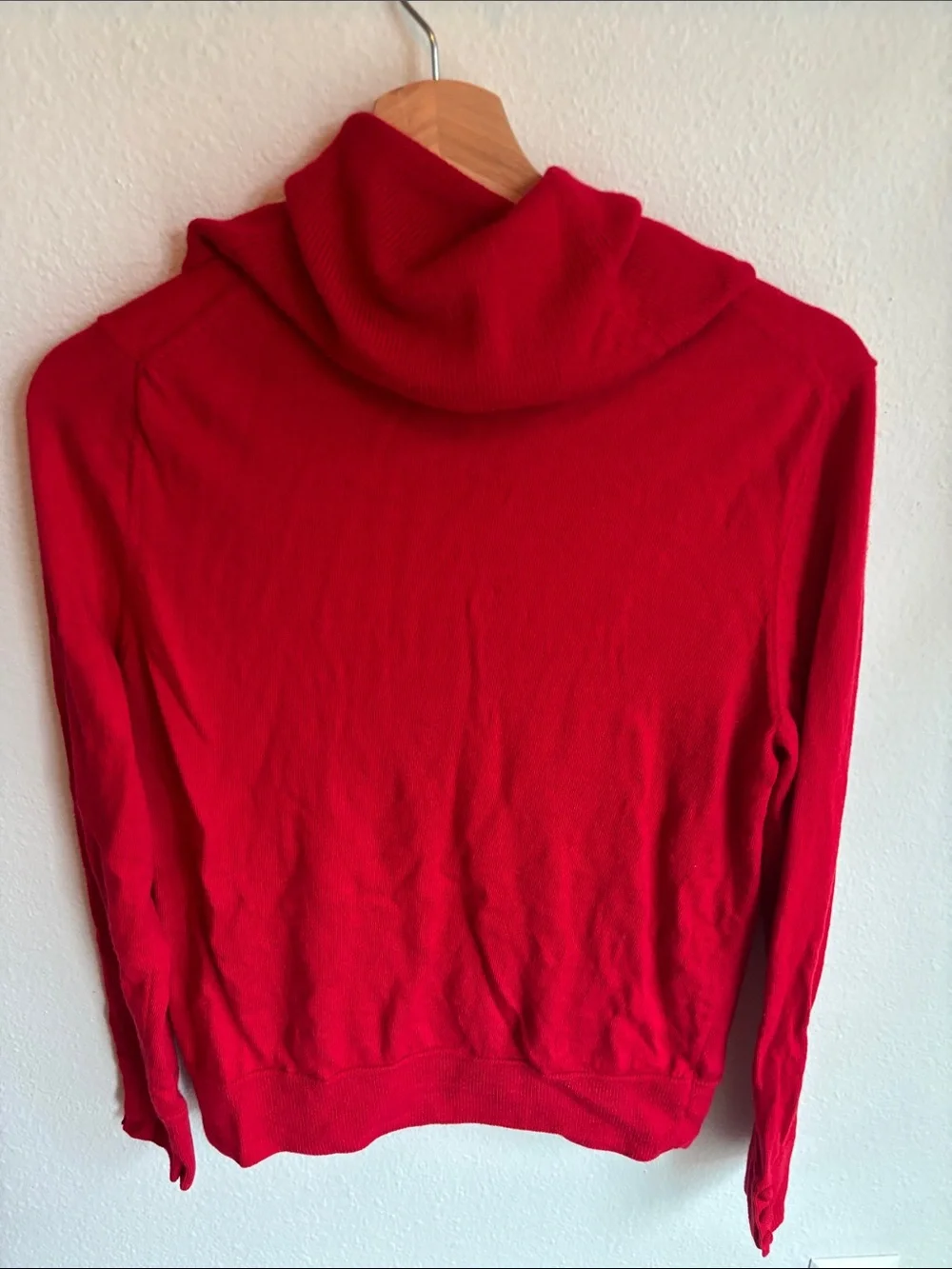 TALBOTS 100% Merino Wool Red Cowl Neck Women's Sweater Minimalist Large